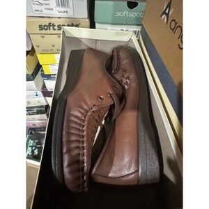 Soft Spots Bonnie Lite Antique Brown Leather Loafers Womens 12 W Wide 114800